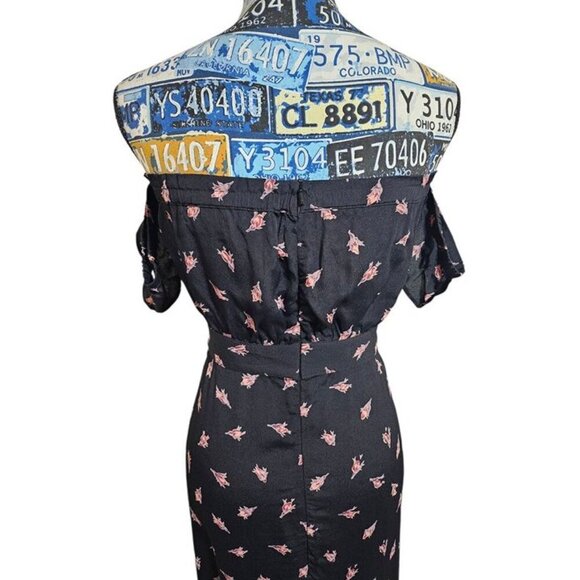Revolve Flynn Skye Black Floral Tube Top Off-Shoulder Maxi Dress Small - Picture 3 of 4